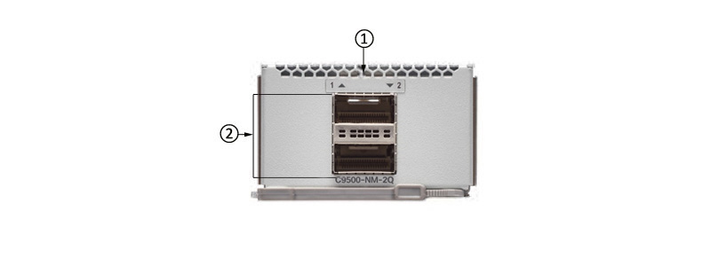 the front panel of C9500-NM-2Q